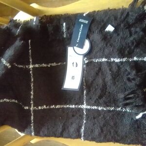 Charter Club Black and White Plaid Scarf